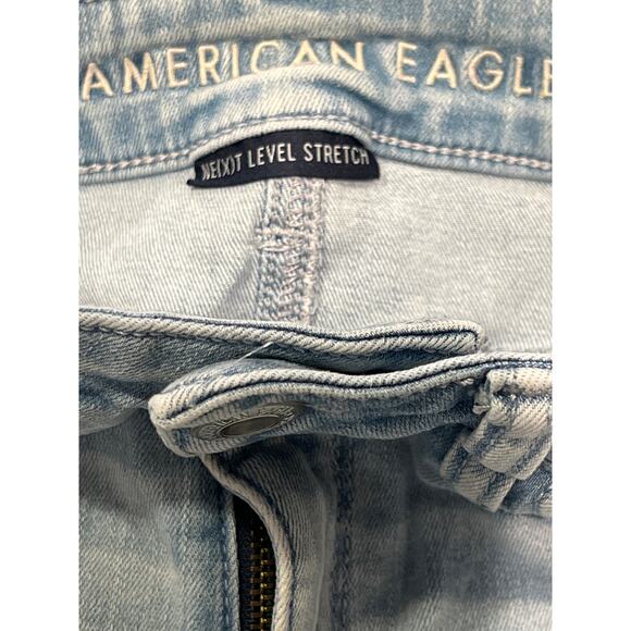 American‎ Eagle Women Next Level Stretch High-Rise Denim Jegging Sz 4 Short Blue - Picture 5 of 7